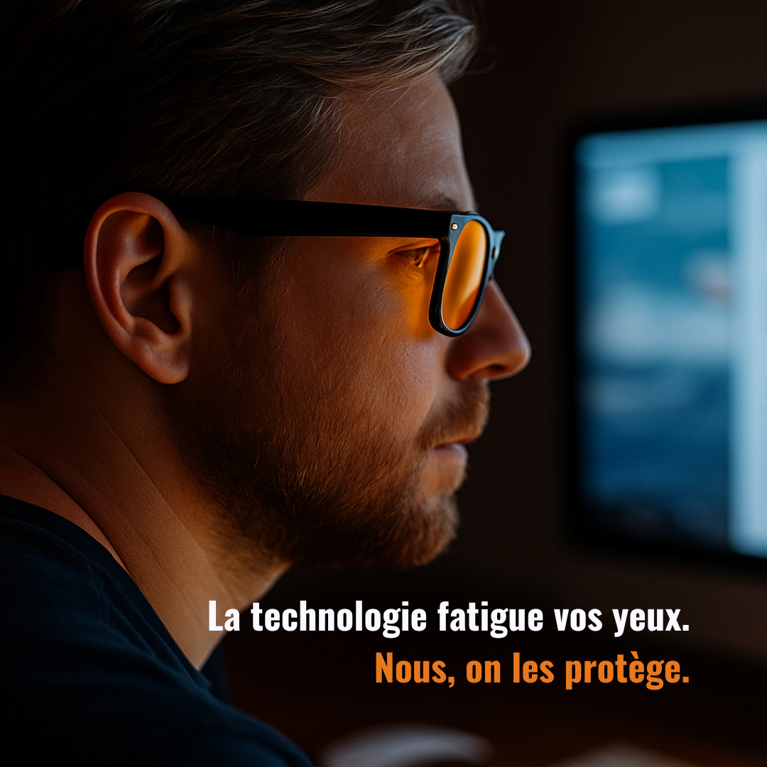 Lunettes filtrant la lumière bleue nocive des écrans