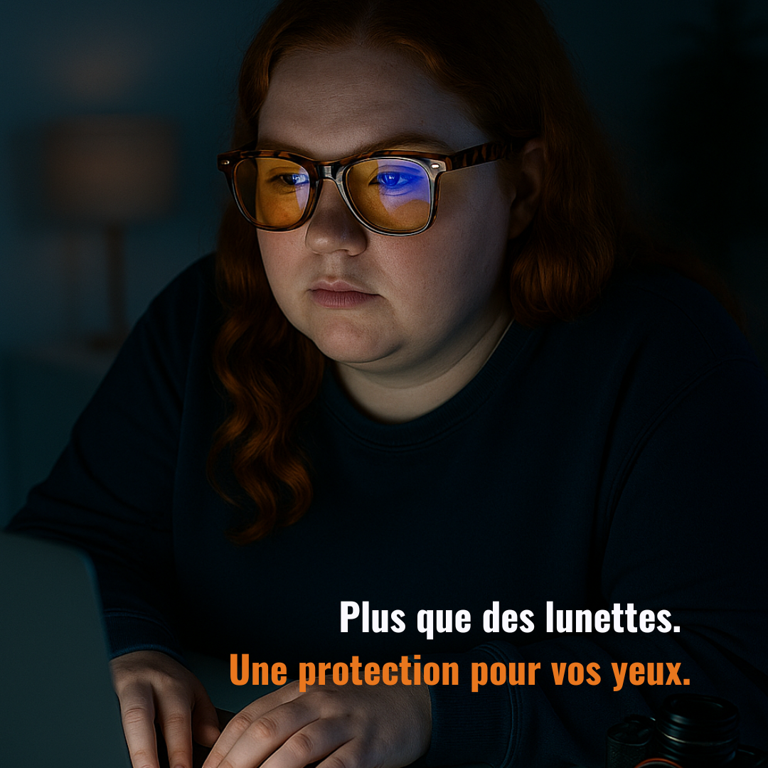 Lunettes filtrant la lumière bleue nocive des écrans