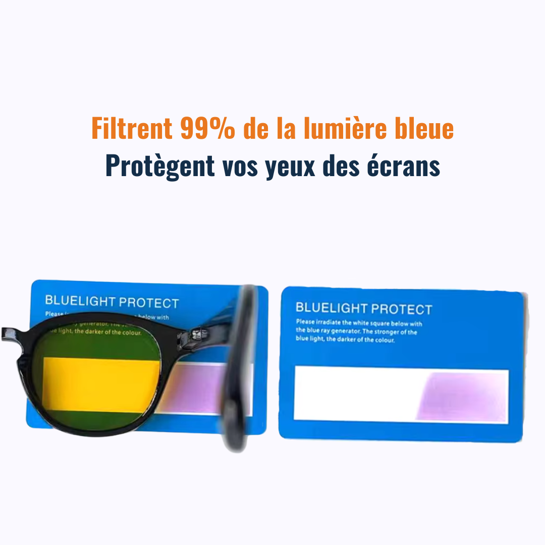 Lunettes filtrant la lumière bleue nocive des écrans